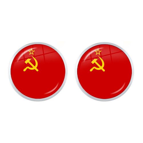 Boucles D'oreilles En Acier Inoxydable Pour Femmes, Bijou Classique Avec Étoile Rouge, Marteau, Faucille, Emblème Du Communion, Cabochon En Verre Cccp