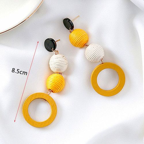 Boucles D'oreilles Pendantes En Métal Jaune Pour Femmes, Bijoux D'oreille Géométriques, Perle, Goutte, Mode Coréenne, Nouveau