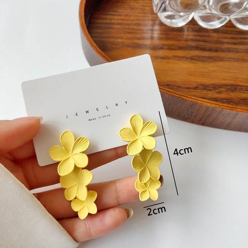 Boucles D'oreilles Pendantes En Métal Jaune Pour Femmes, Bijoux D'oreille Géométriques, Perle, Goutte, Mode Coréenne, Nouveau