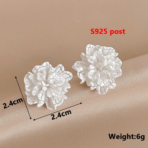 Boucles D'oreilles À Tige Fleur Blanche Pour Femmes, Acrylique Plié, Côté Charmant, Boucles D'oreilles Florales Douces Pour Filles, Bijoux D'oreille De Style Japonais, 2023