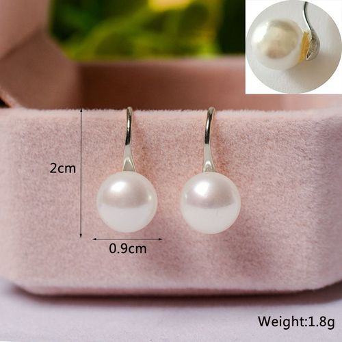Boucles D'oreilles À Tige De Perle Simulée Pour Femme, Perle Blanche, Biscuits Chic, Charmant, Cadeau D'anniversaire, Nouveau, Coréen