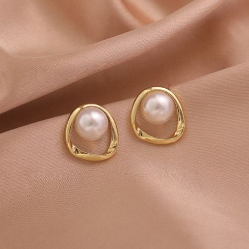 Boucles D'oreilles À Tige De Perle Simulée Pour Femme, Perle Blanche, Biscuits Chic, Charmant, Cadeau D'anniversaire, Nouveau, Coréen