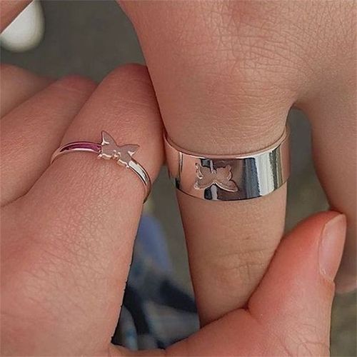 Ensemble De Bagues Hip Hop En Clip Bleu Pour Femme, Bijoux En Forme De Lune, C¿Ur, Papillon, Cadeau De Ixantique, 15 Pièces/Lot