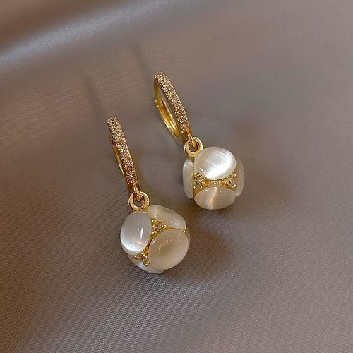 Boucles D'oreilles Boule D'opale Pour Femmes, Cadeau De Bijoux Féminins Géométriques Doux, Chimcoréen, 2022 Nouveau