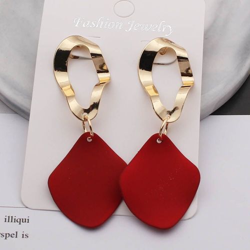 Boucles D'oreilles Géométriques Pour Femmes, Boucles D'oreilles Pendantes, Vert, Blanc, Rouge, Métal Punk, Bijoux De Carillon Élégants, Nouvelle Mode
