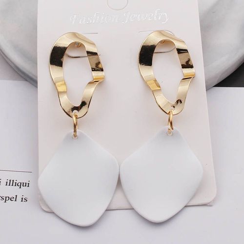 Boucles D'oreilles Géométriques Pour Femmes, Boucles D'oreilles Pendantes, Vert, Blanc, Rouge, Métal Punk, Bijoux De Carillon Élégants, Nouvelle Mode