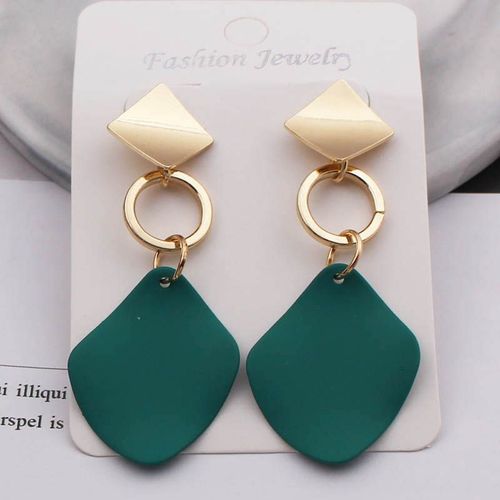Boucles D'oreilles Géométriques Pour Femmes, Boucles D'oreilles Pendantes, Vert, Blanc, Rouge, Métal Punk, Bijoux De Carillon Élégants, Nouvelle Mode
