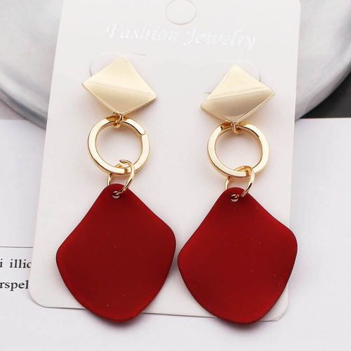Boucles D'oreilles Géométriques Pour Femmes, Boucles D'oreilles Pendantes, Vert, Blanc, Rouge, Métal Punk, Bijoux De Carillon Élégants, Nouvelle Mode