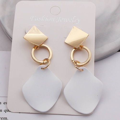 Boucles D'oreilles Géométriques Pour Femmes, Boucles D'oreilles Pendantes, Vert, Blanc, Rouge, Métal Punk, Bijoux De Carillon Élégants, Nouvelle Mode