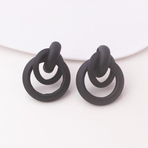 Boucles D'oreilles Pendantes Entrelacées Rouges Pour Femmes, Boucles D'oreilles Pendantes En Métal À Double Couche, Torsion Creuse, Bohème Européen