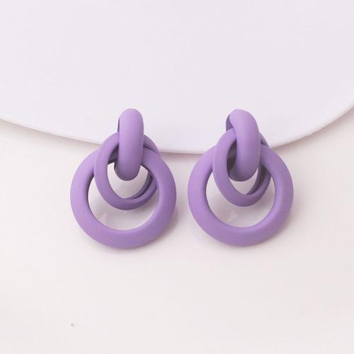 Boucles D'oreilles Pendantes Entrelacées Rouges Pour Femmes, Boucles D'oreilles Pendantes En Métal À Double Couche, Torsion Creuse, Bohème Européen