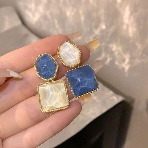 Boucles D'oreilles Pendantes Géométriques En Résine Pour Femmes, Pendentif À Breloques, Bijoux Vintage, Cadeaux De Fête, Nouvelle Mode