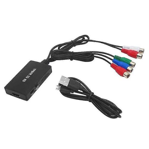 Convertisseur 1080P Composante vers compatible HDMI Adaptateur audio YPBPR RVB + R/L vers compatible HDMI 5RCA