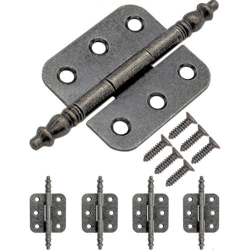 Ensemble De 4 Charnières Métalliques Anciennes, Charnières En Fer, Design Classique, Pour Armoires, Portes, Coffres, Boîtes De Rangement De Style Vintage, Maison De Campagne, 70 X 35 Mm, Br