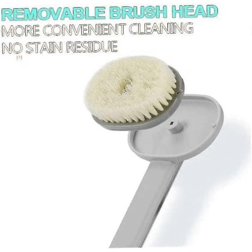 Brosse À Récurer Amovible Pour Éponge De Douche Arrière Avec Réservoir De Gel Douche Intégré - 2pcs Brosse De Bain Liquide À Long Manche 