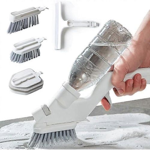 4 En 1 Brosse De Nettoyage Douche Brosse De Gommage Avec Pulvérisation D¿Eau Conception Brosse De Nettoyage Portable Pour Verre, Mur, Sol, Baignoire, Carrelage