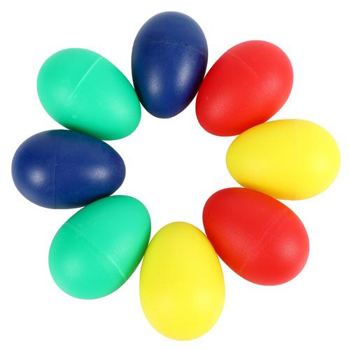 8pcs Ludique En Plastique Percussion Musicale Oeuf Maracas Oeuf Shakers Enfants - 4 Couleurs Différentes