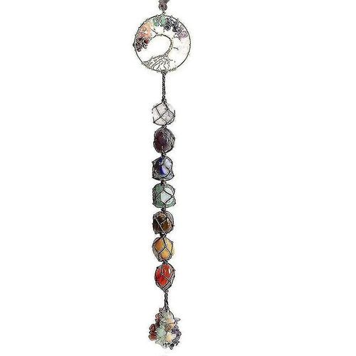 Crystal Window Car Ornament 7 Chakras Home Decor Feng Shui Bijoux Yoga Méditation (arbre de vie) Haute Qualité