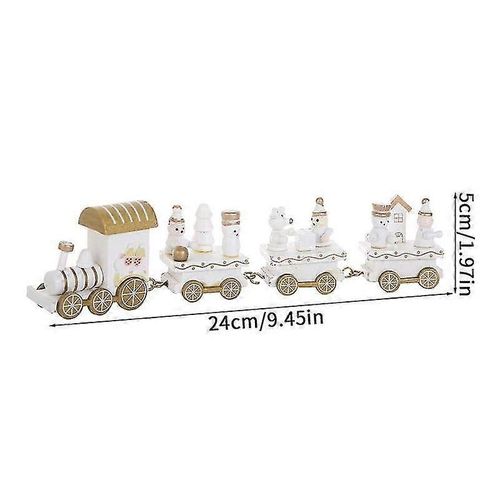 Décor De Train De Noël En Bois Trains Ornement Avec Bonhomme De Neige Peint 4 Voitures Décoration Enfants Cadeaux Jouets