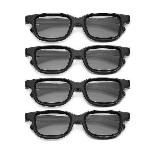 2024 4Pcs Lunettes 3D passives polarisées pour TV 3D Cinémas 3D réels pour les jeux 3D et le cadre TV