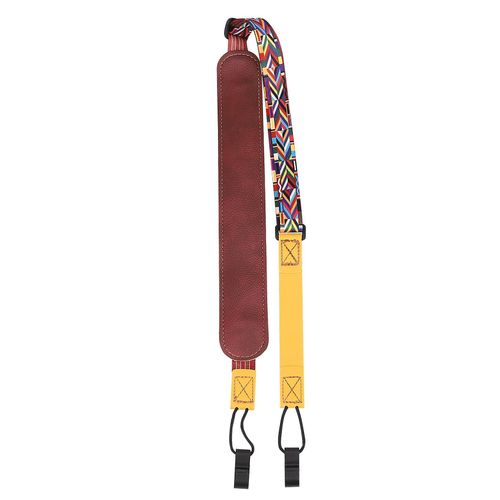 Ukulélé Free Punching Strap Slanting Queuess Nail Ukulele Strap Shoulder Strap Piano (Yellow Ethn