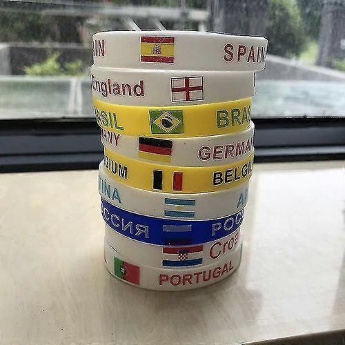 (3pcs)2022 Soccer-qatar-football-fans Petit cadeau bracelet Souvenir Allemagne France Portugal Italie Angleterre Drapeau