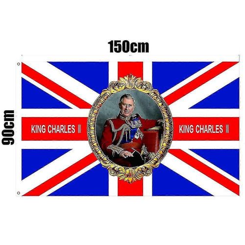 Drapeau du couronnement Drapeau du roi Charles III, Royaume-Uni Angleterre Décoration du parti King Charles