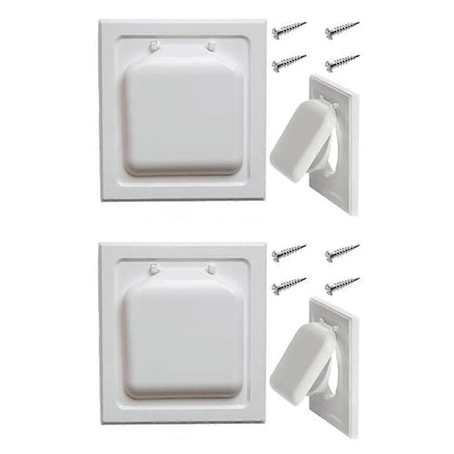 Couvercle d¿évent de sécheuse à double porte extérieur 4 pouces, n¿importe quel couvercle d¿évent extérieur, évent de couvercle d¿échappement net de collection non pelucheux (2PCS)