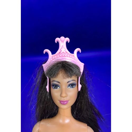 Lot 2 Diadèmes Pour Poupée Barbie Mattel Jaune Rose Turquoise