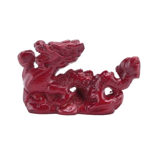 Statue de Dragon Chinois 2024 Figurine de Dragon en bois du zodiaque chinois Mini Figurine de statue de dragon chinois en bois Zodiaque rouge