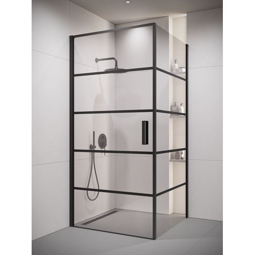 Cabine de Douche Alava - 80 x 80 x 190 cm - Noir - verre de sécurité / Noir