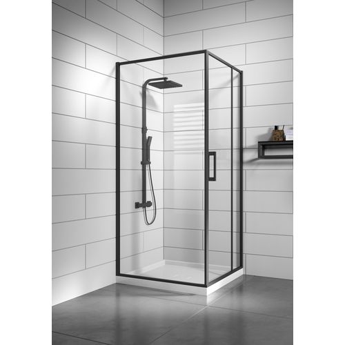 Cabine de Douche Belize - 90 x 90 x 190 cm - Noir - 6 mm