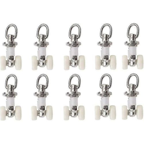 10 Pièces Alliage D¿Aluminium Rouleau En Plastique Double Rideau Rail Planeur Rouleaux De Rail - Snngv