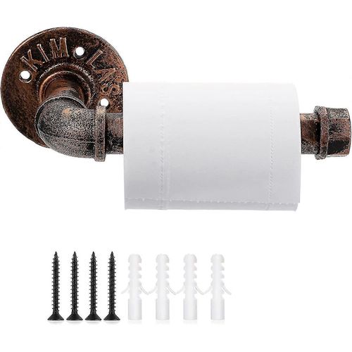 Support de papier toilette de tuyau industriel - Porte-papier de soie en rouleau de fer vintage avec vis, porte-serviettes rustique robuste pour salle de bain chambre cuisine déco maison