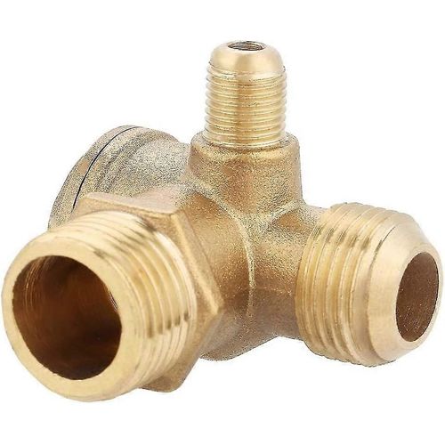 Clapet anti-retour du compresseur d¿air, vanne en laiton de droite avec connexion filetée à 90 degrés pour réservoir d¿air comprimé et pompe à piston du compresseur
