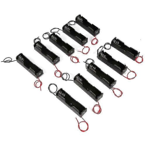 Xj10pcs Support De Batterie En Plastique Boîte De Rangement Boîtier Compatible Avec 1x 18650 Batterie Avec Fils Conducteurs