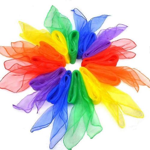 12 Pcs Bonbons Couleur Carré En Mousseline De Soie Foulards Enfants Tours De Magie Performance Accessoires