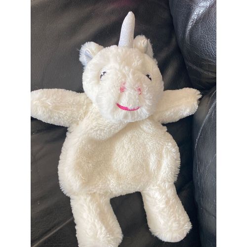 Peluche Licorne Range Bouillotte Corne Grise 29cm 