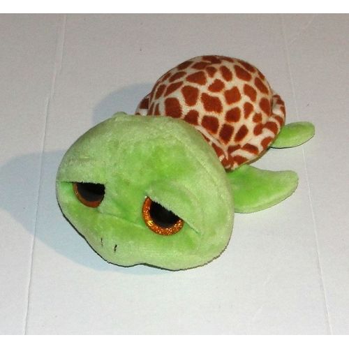 Doudou Tortue Gros Yeux Noir Orange Brillant Peluche Ty