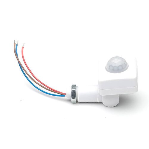 AC85-265V IP65 Détecteur de mouvement réglable PIR Détecteur de mouvement extérieur PIR à lumière LED ultramince, 12mm blanc