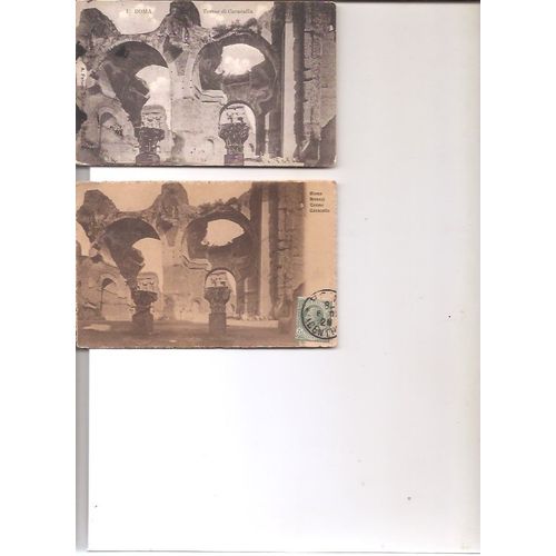 2 Cartes Postales Semi Modernes Circulées Termes De Canacalla Italie Rome