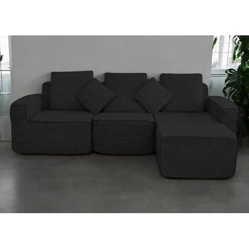 Canapé Innovant En Mousse Roulée ¿ Modulable & Convertible 4 Places - Noir