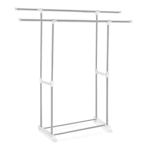 Portant À Vêtements Avec Roulettes - Marque - Modèle - Métal - Blanc - Adulte