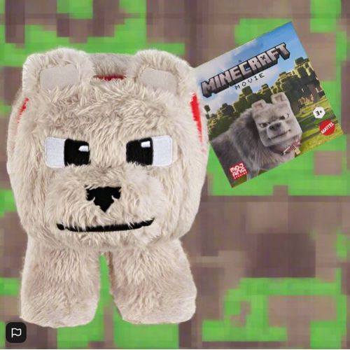Minecraft Movie Plush Dennis The Wolf 20cm