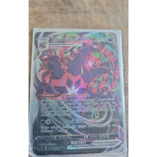 Carte Pokemon Éthernatos Vmax Pv340 . Très Bonne État Sous Emballage Plastifier