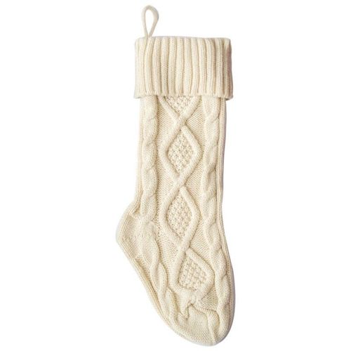 Grands bas de Noël à l¿aiguille pour les décorations de ferme de fête de Noël Blanc