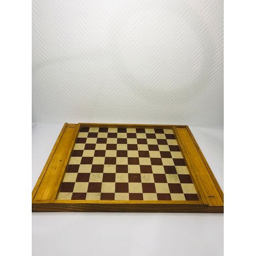 Plateau Double Face Damier/Échiquier Ancien 