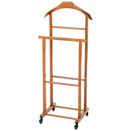 Valet De Chambre En Bois D'hêtre Et Noyer Made In Italy Avec Roulettes, Valet De Nuit De Qualité - Kovvn