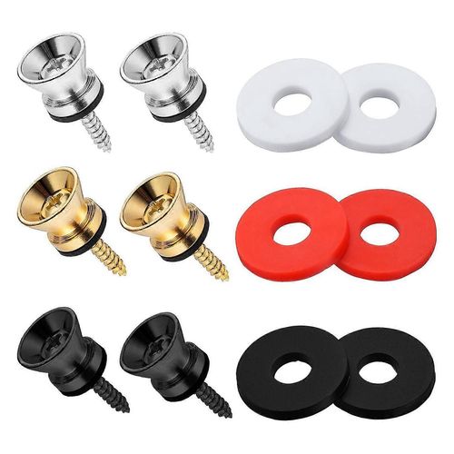 Sangle De Guitare Partie 3 Paires De Boutons De Sangle De Guitare Épingles D¿Extrémité Et 3 Paires De Blocs De Sangle De Guitare En Caoutchouc