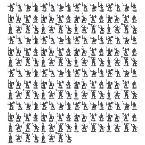 1:72 200/Set Figurines En Plastique Jouet Soldats Hommes Épéistes Action Diy Scène De Guerre Jouets Gris